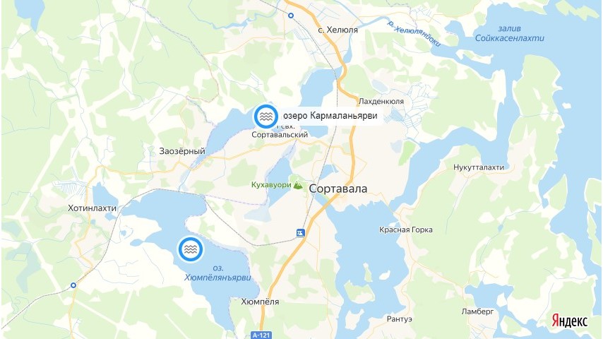 озеро Кармаланъярви, озеро Хюмпеленярви, река Китиенйоки