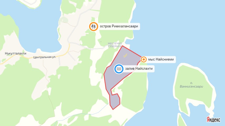 залив Найслахти, мыс Найсниеми, остров Риеккалансаари