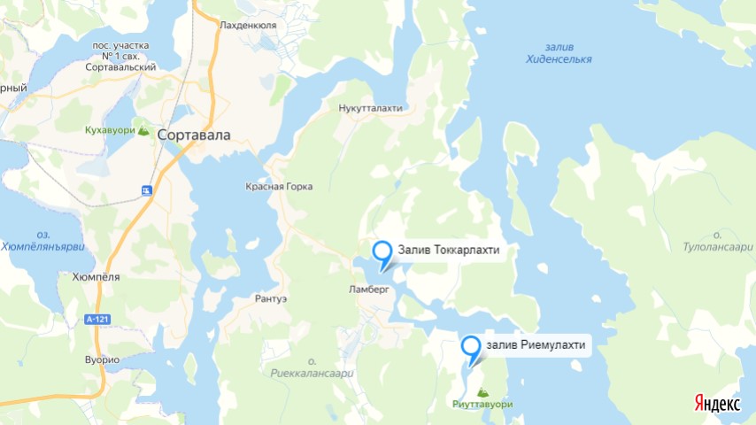 залив Токкарлахти, залив Риемулахти