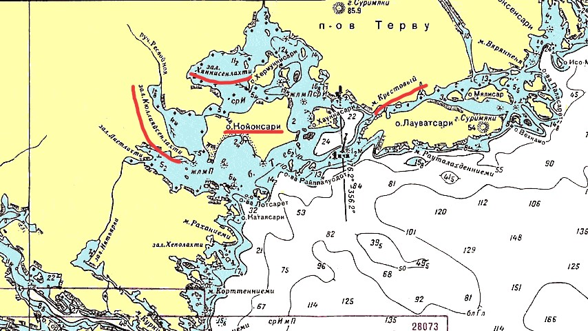 залив Хяннисенлахти, Куллияйсенлахти, остров Койонсаари