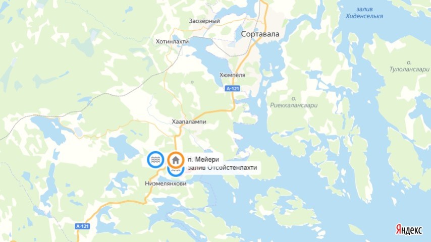 залив Отсойстенлахти, поселок Мейери