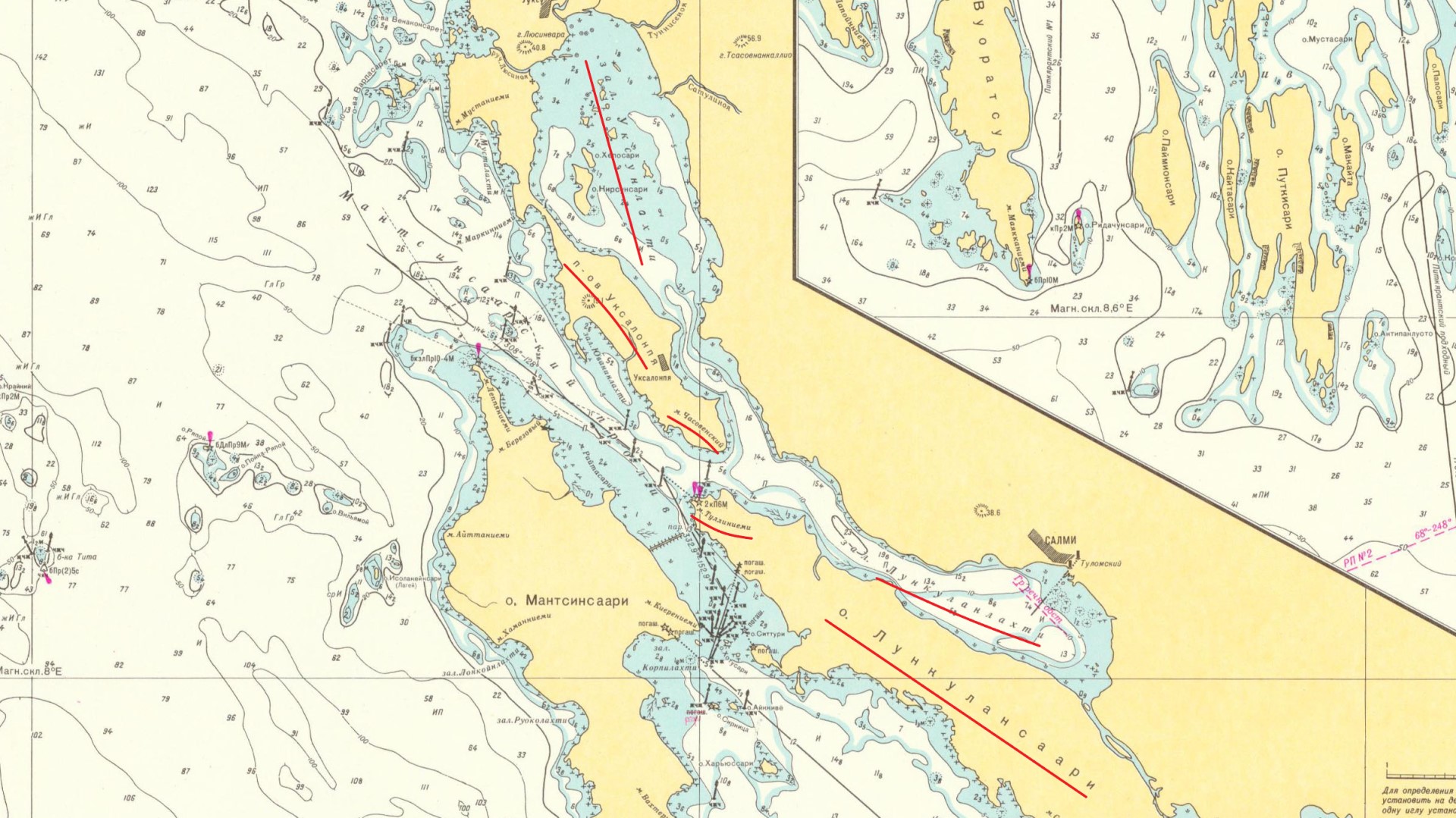 Уксунлахти залив карта глубин