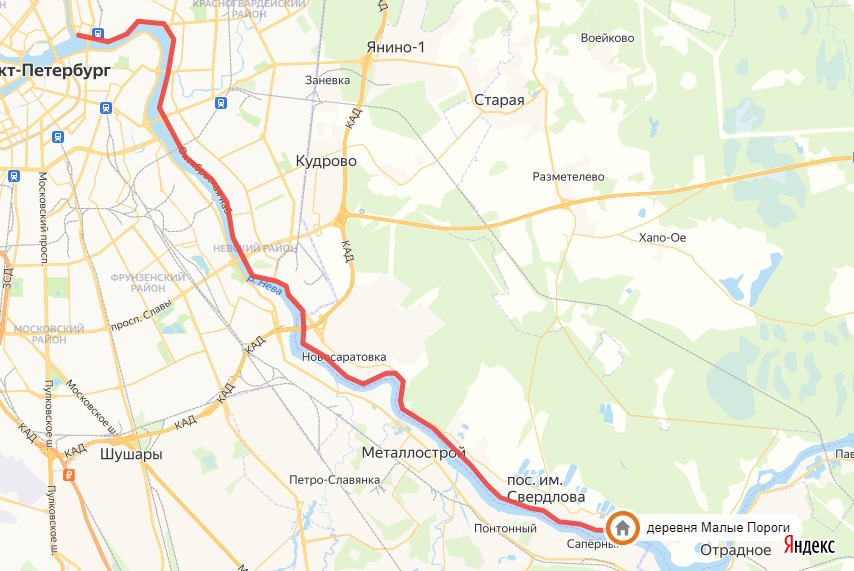 река Нева, деревня Малые Пороги