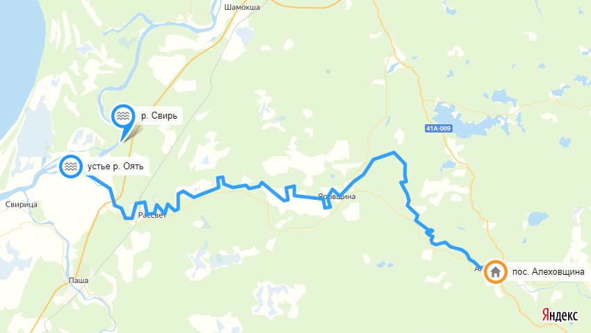 река Оять, поселок Алеховщина